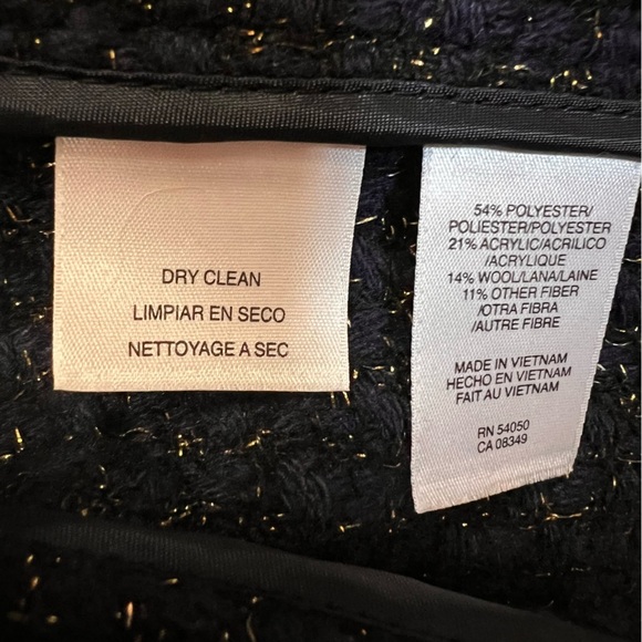 QMack Metallic Tweed Navy Blue Moto Jacket with Working Pockets Size Medium - Picture 10 of 16